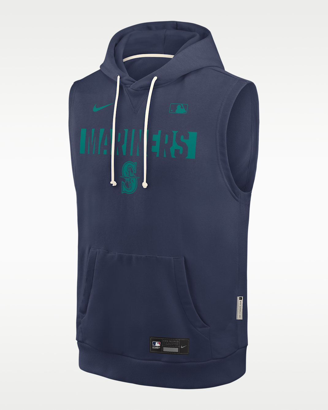 Seattle Mariners Authentic Collection Standard Issue Men's Nike Dri-FIT MLB Sleeveless Pullover Hoodie - Midnight Navy