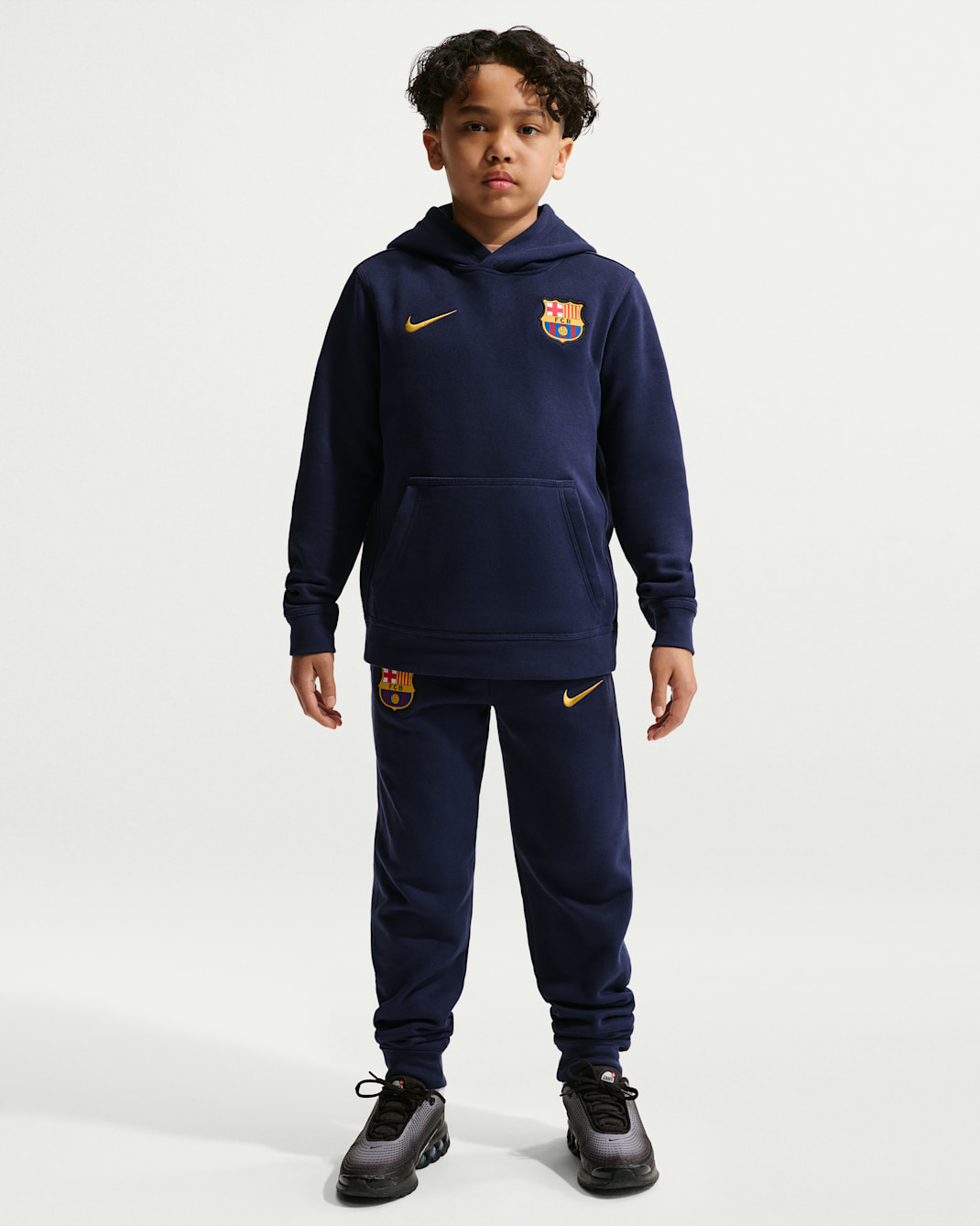 FC Barcelona Club Big Kids' (Boys') Nike Soccer Pullover Hoodie