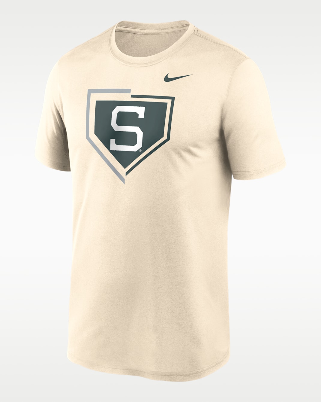 Playera universitaria Nike Dri-FIT para hombre Michigan State Primetime Baseball Icon Legend - Blanco/Verde oscuro/Gris/Verde oscuro