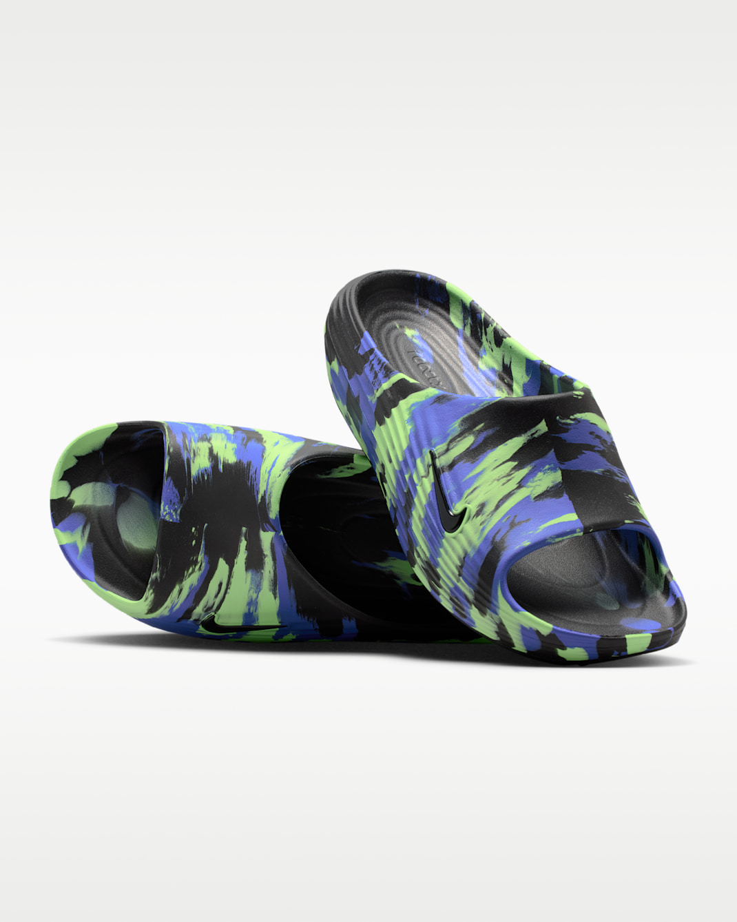 Nike ReactX Rejuven8 SE Men's Slides - Black/Lime Blast/Sapphire/Black