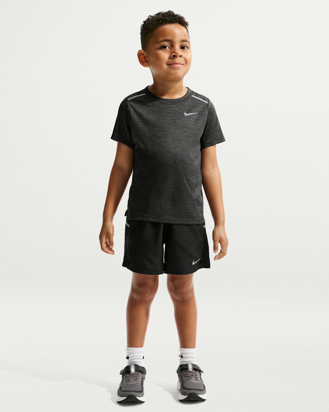 Nike Younger Kids' Dri-FIT Miler Top and Shorts Set - Black