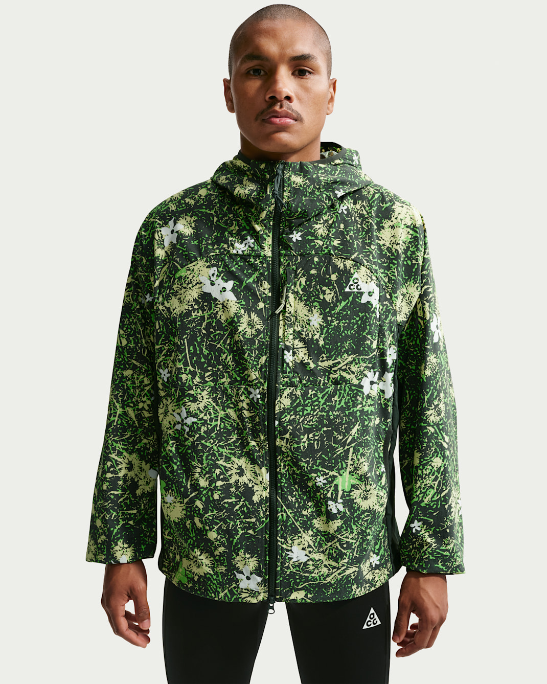Nike ACG "Five Towers" Men's UV-Protective Jacket - Black Spruce/Black Spruce/Life Lime/Summit White