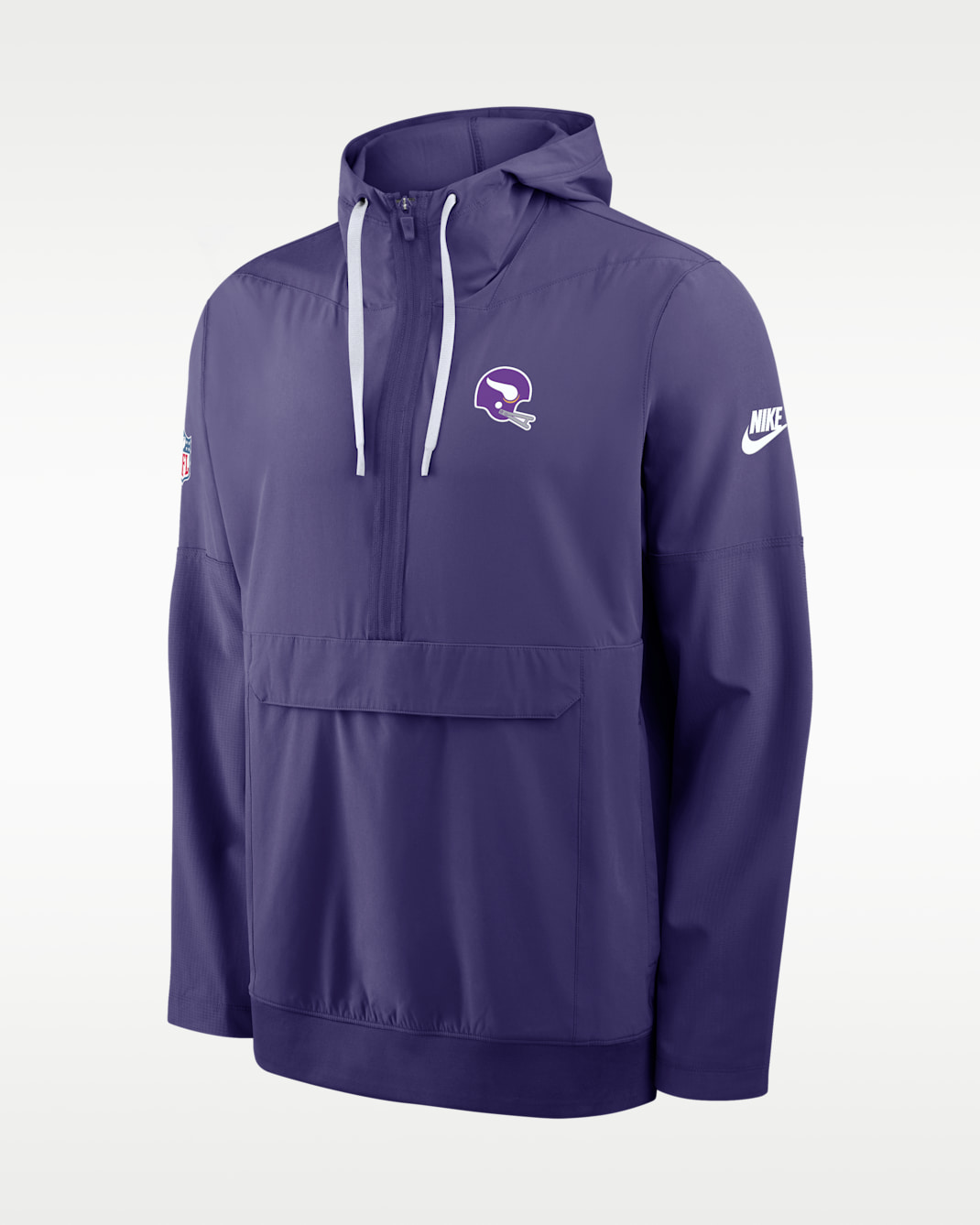 Chamarra Nike de la NFL de medio cierre con gorro para hombre Minnesota Vikings Alt Anorak - Morado