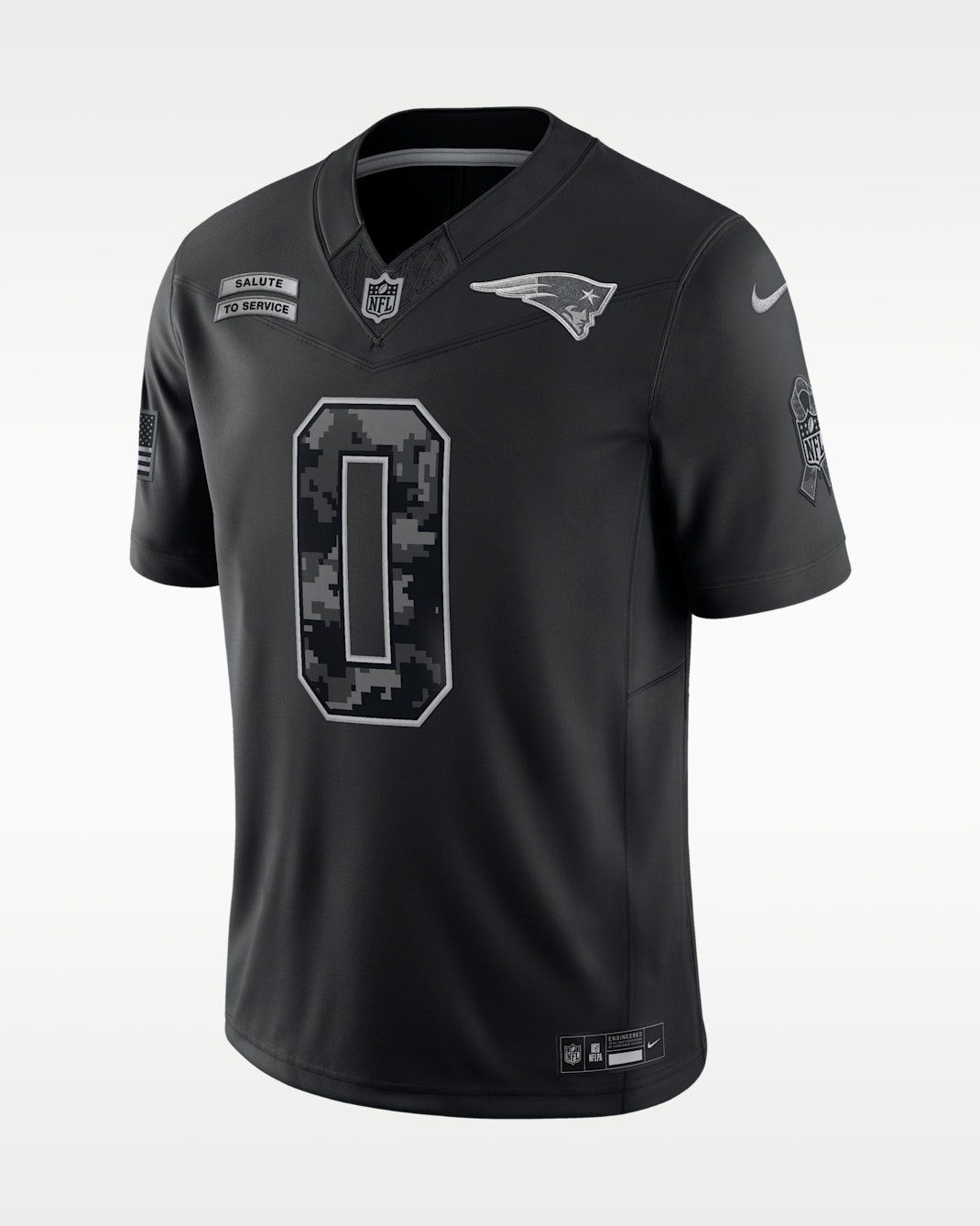 Jersey Nike Dri-FIT de la NFL Limited para hombre Christian Gonzalez New England Patriots Salute to Service - Negro