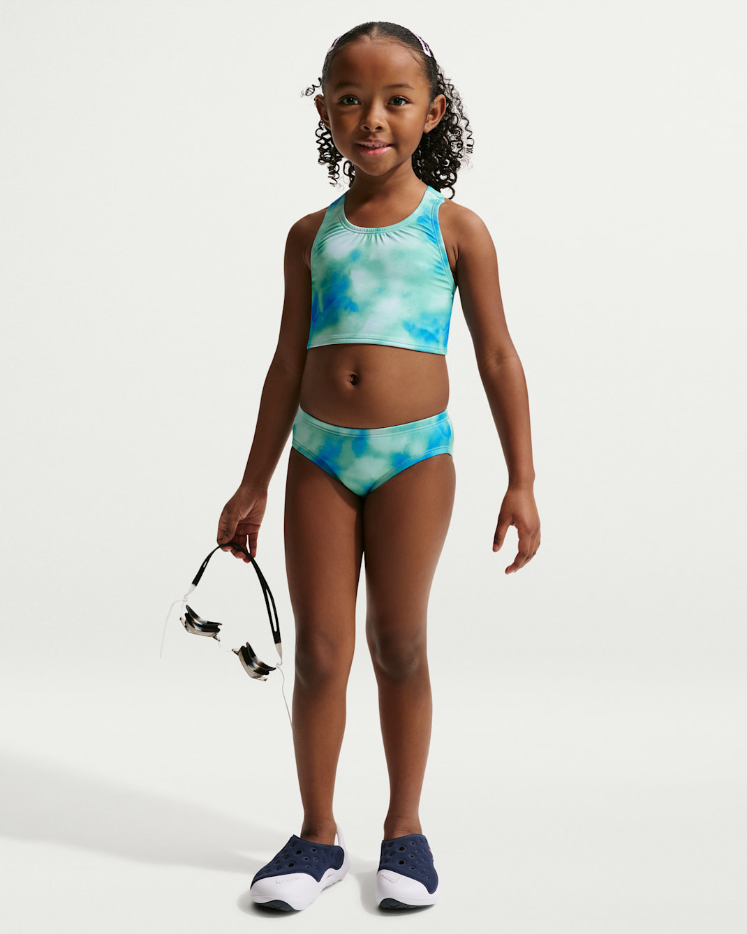Nike Swim Little Kid's (Girls') Long Sleeve Hydroguard + Midkini Set - Turquoise/Turquoise
