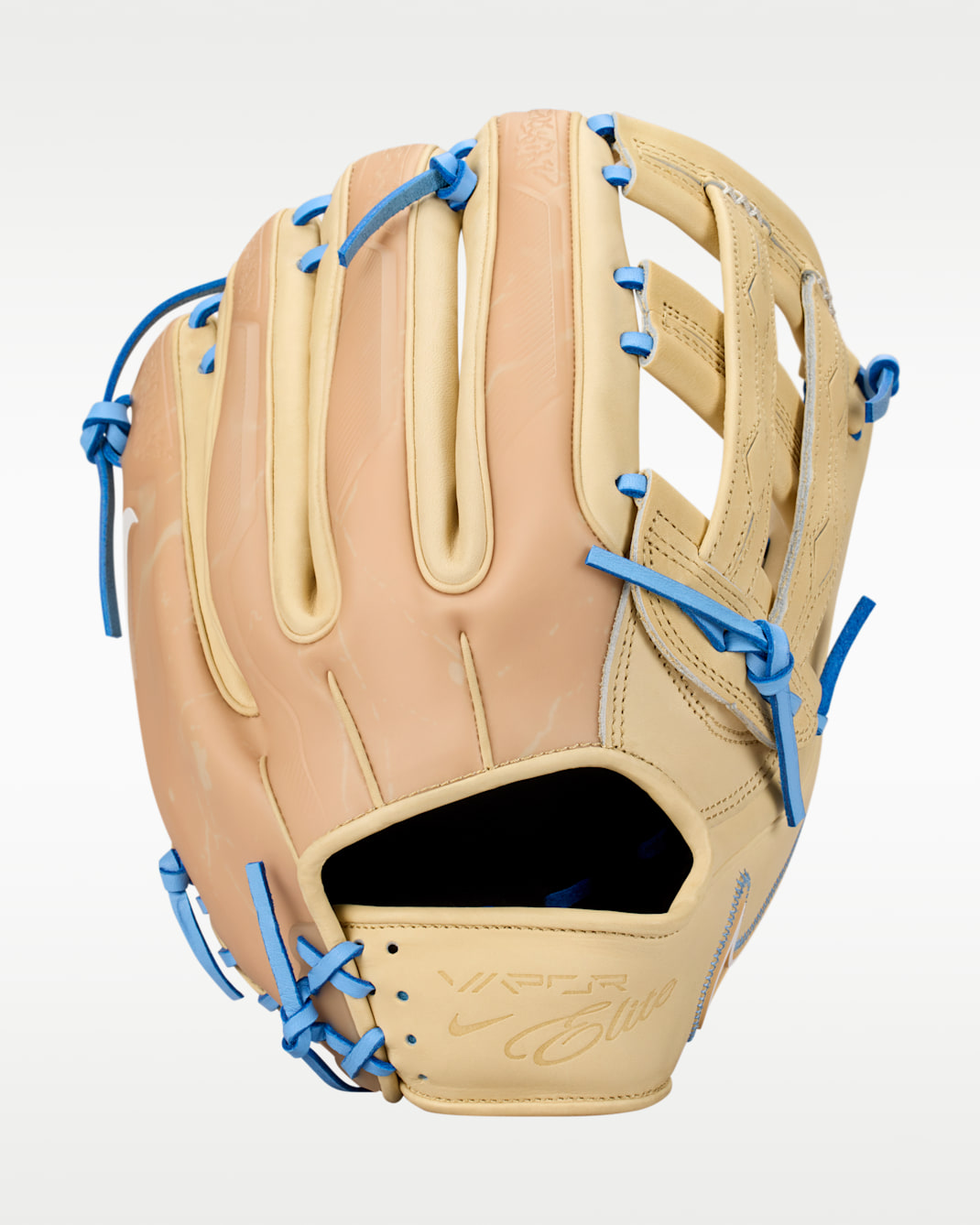 Nike Vapor Elite Baseball Outfield H-Web Fielding Glove - Right Hand Throw - Light Cream/Valor Blue/Sesame