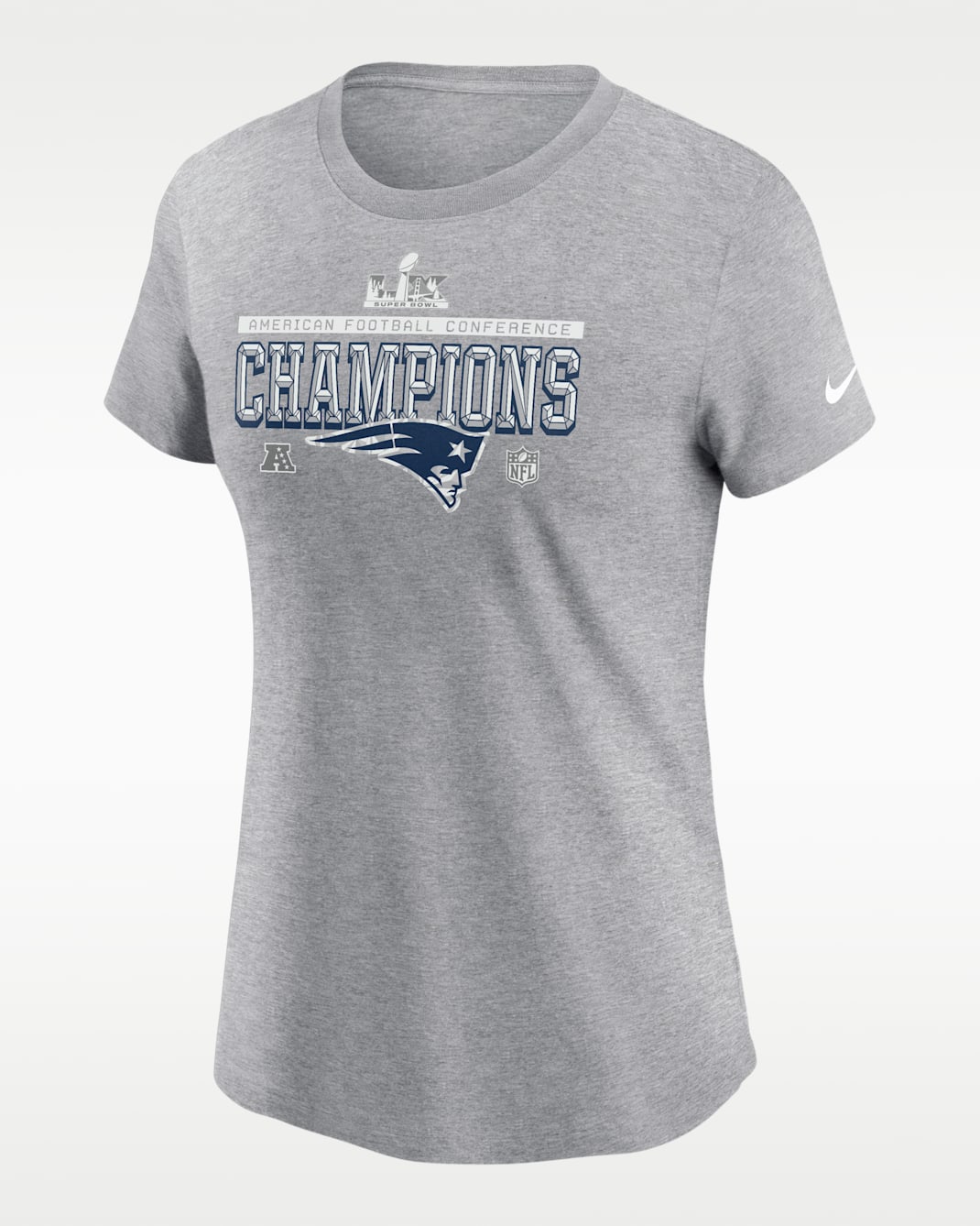 New England Patriots 2026 AFC Champions Trophy Collection Women's Nike NFL T-Shirt - Dark Grey Heather