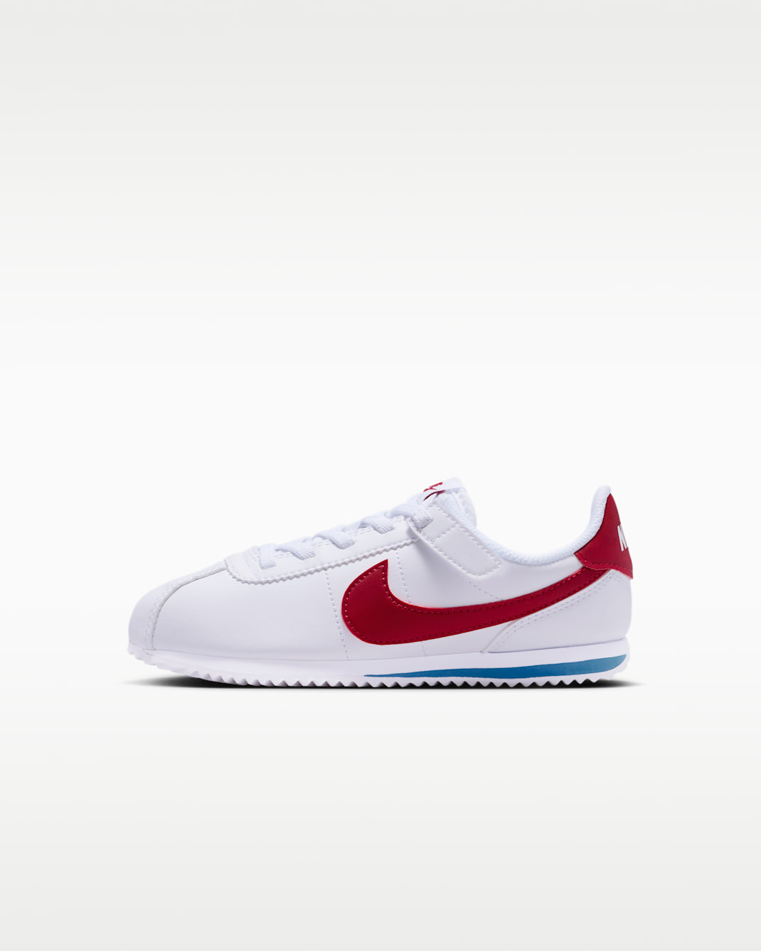 Tenis para niños de preescolar Nike Cortez EasyOn - Blanco/Azul universitario/Rojo universitario