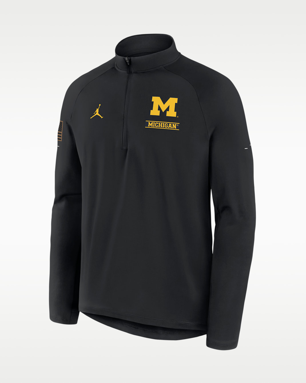 Michigan 2026 Military Appreciation Stride Men's Jordan Brand Dri-FIT College 1/2-Zip Long-Sleeve Top - Black