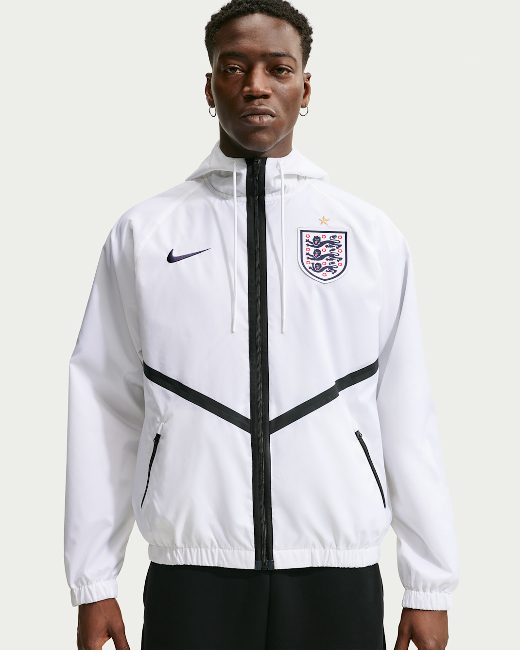 England Men's Nike Dri-FIT Football Anthem Jacket - White/Black/Obsidian