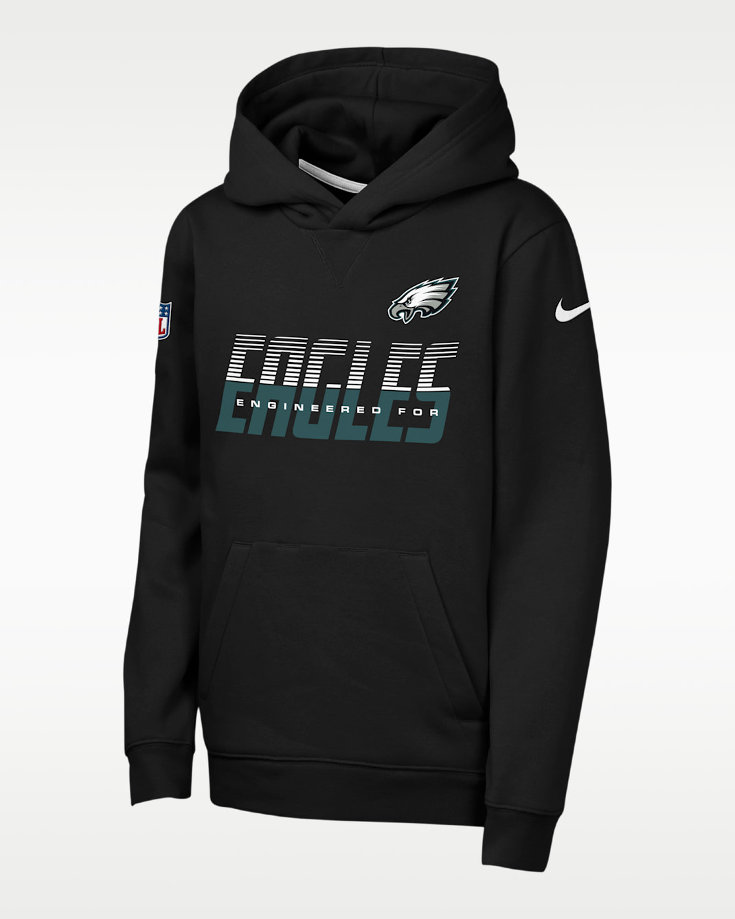 Philadelphia Eagles Sideline Big Kids' Nike NFL Pullover Hoodie - Black