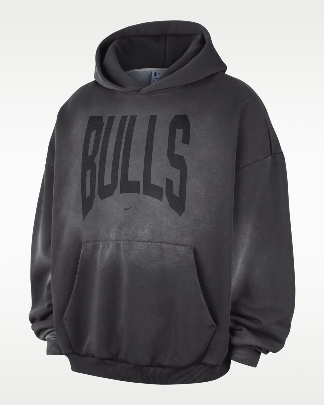 Chicago Bulls Standard Issue Sudadera con capucha de baloncesto de tejido Fleece Therma-FIT con efecto lavado - Hombre - Dark Charcoal/Blanco/Blanco