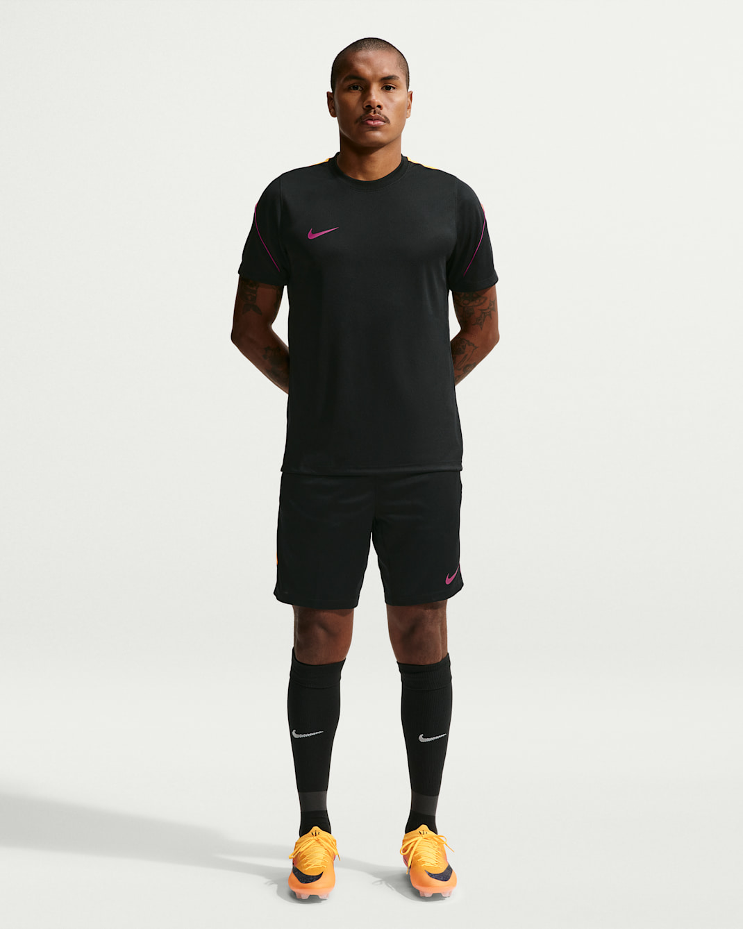 Nike Strike Men's Dri-FIT Football Shorts - Black/Laser Orange/Medium Fuchsia/Medium Fuchsia