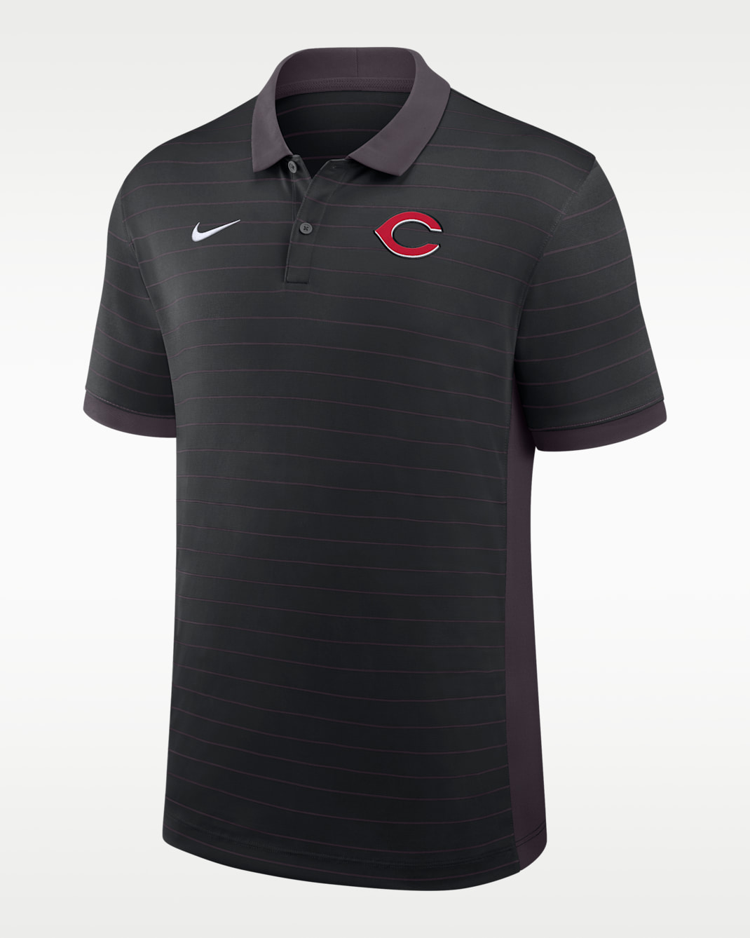 Polo Nike Dri-FIT de la MLB para hombre Cincinnati Reds Authentic Collection Striped Victory - Negro