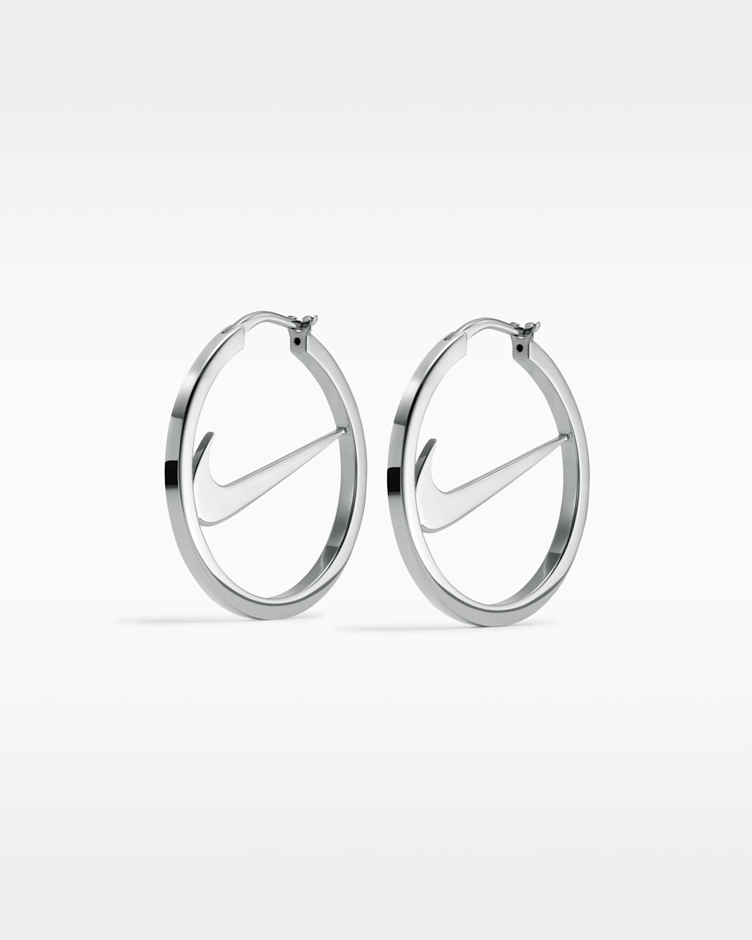 Nike Swoosh Hoop Earrings - Silver