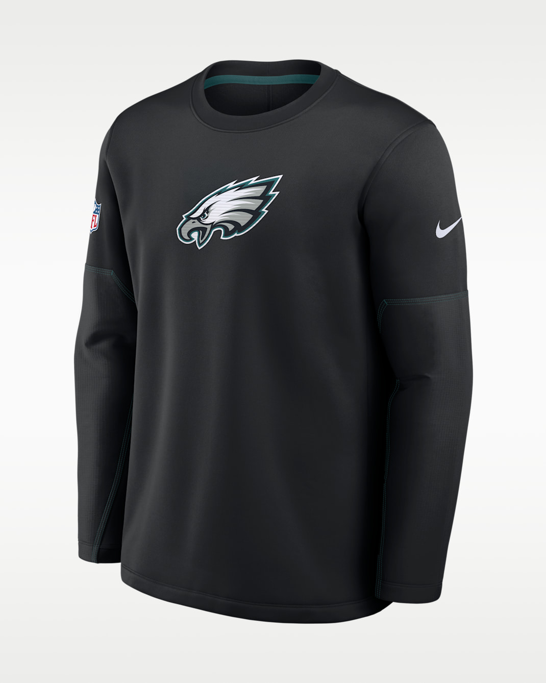 Playera de manga larga Nike Therma-FIT de la NFL para hombre Philadelphia Eagles Sideline Coaches - Negro