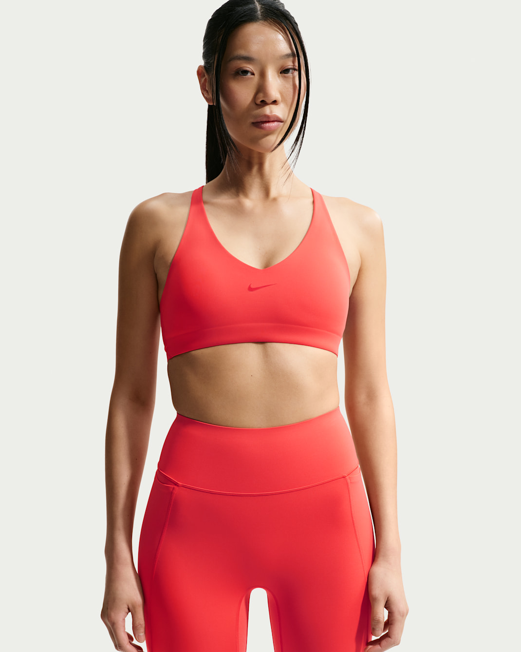 Nike Universa Women's Medium-Support Padded Sport Bra - Light Crimson/University Red/University Red