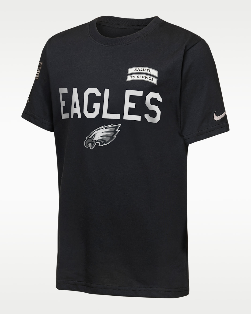 Playera Nike Dri-FIT de la NFL para niños talla grande Philadelphia Eagles Salute to Service Sideline - Negro