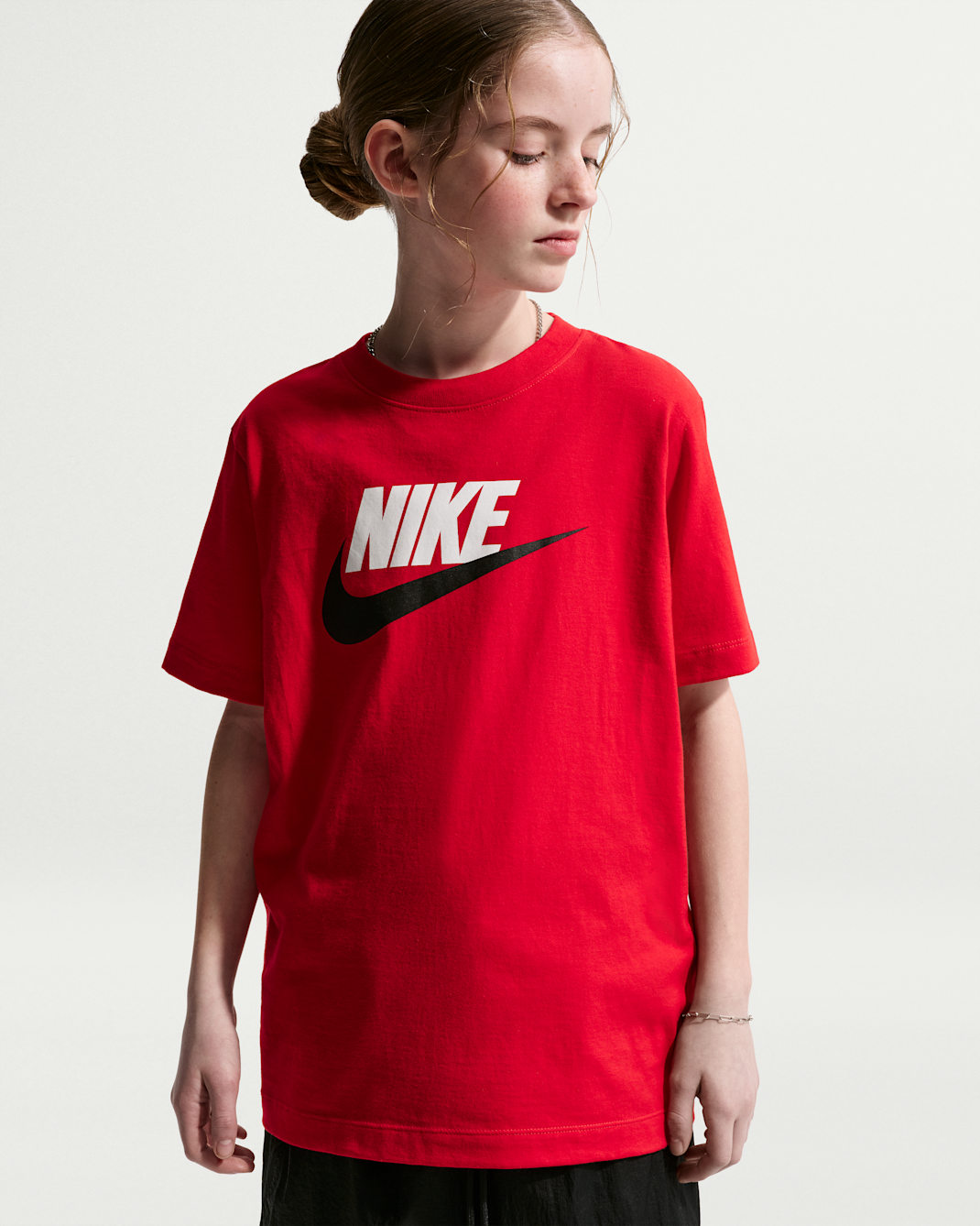 Nike Sportswear Big Kids' T-Shirt - University Red/Black/White