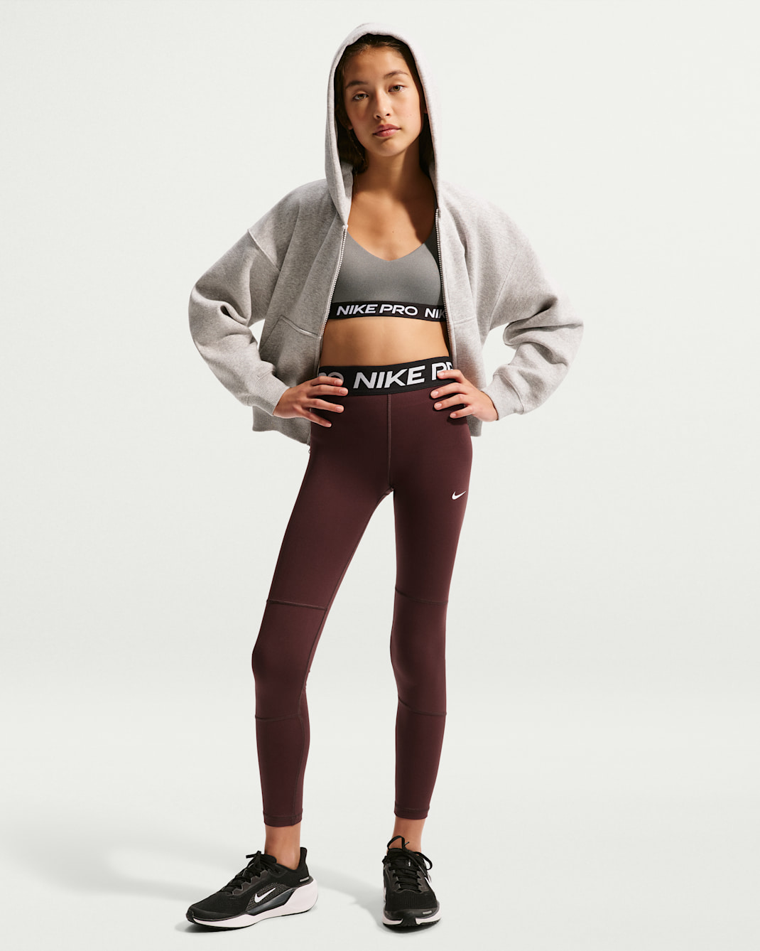 Nike Pro Dri-FIT Older Kids' (Girls') Leggings - Mystic Dates/White