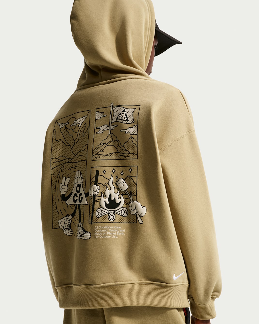 Nike ACG Chippie-hættetrøje i fleece til større børn - Parachute Beige