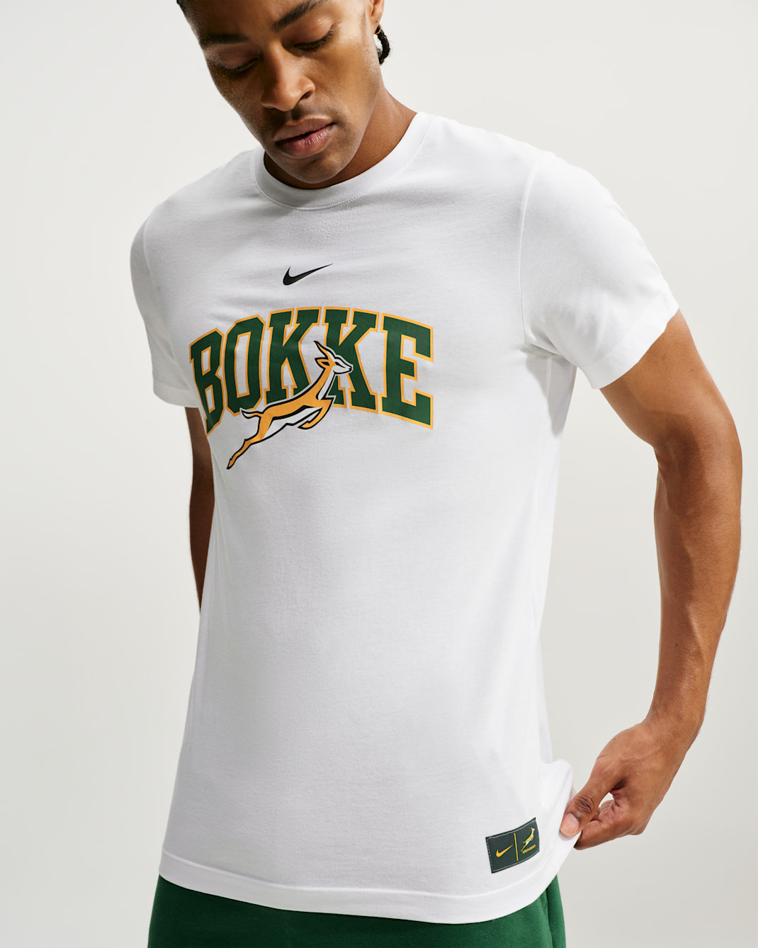 Springboks T-Shirt (Herren) - Weiß/University Gold/Gorge Green