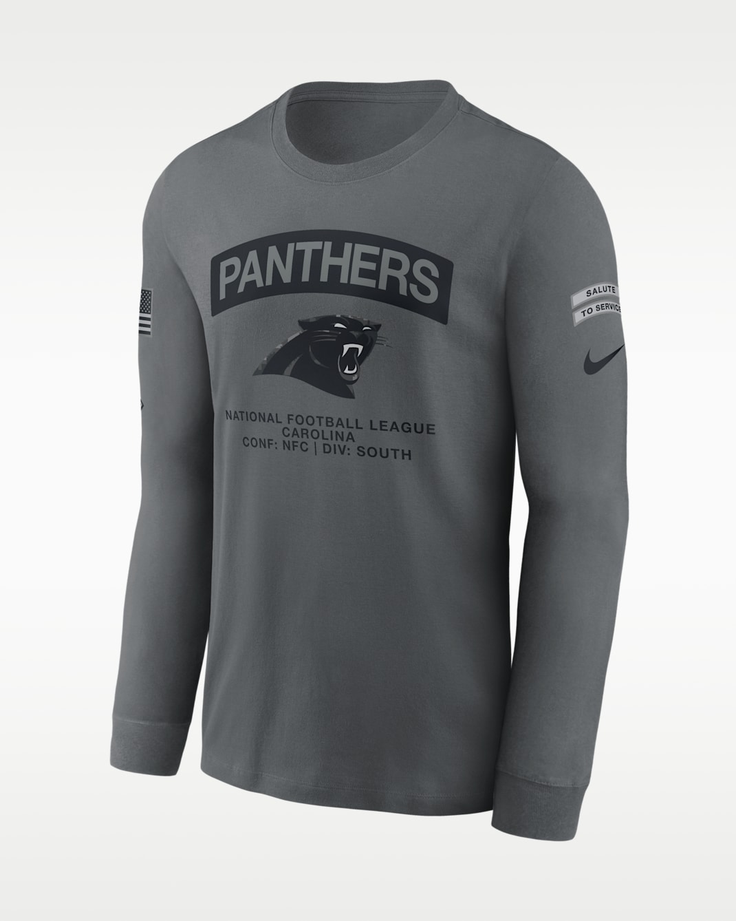 Carolina Panthers Salute to Service Men's Nike NFL Long-Sleeve T-Shirt - Grey