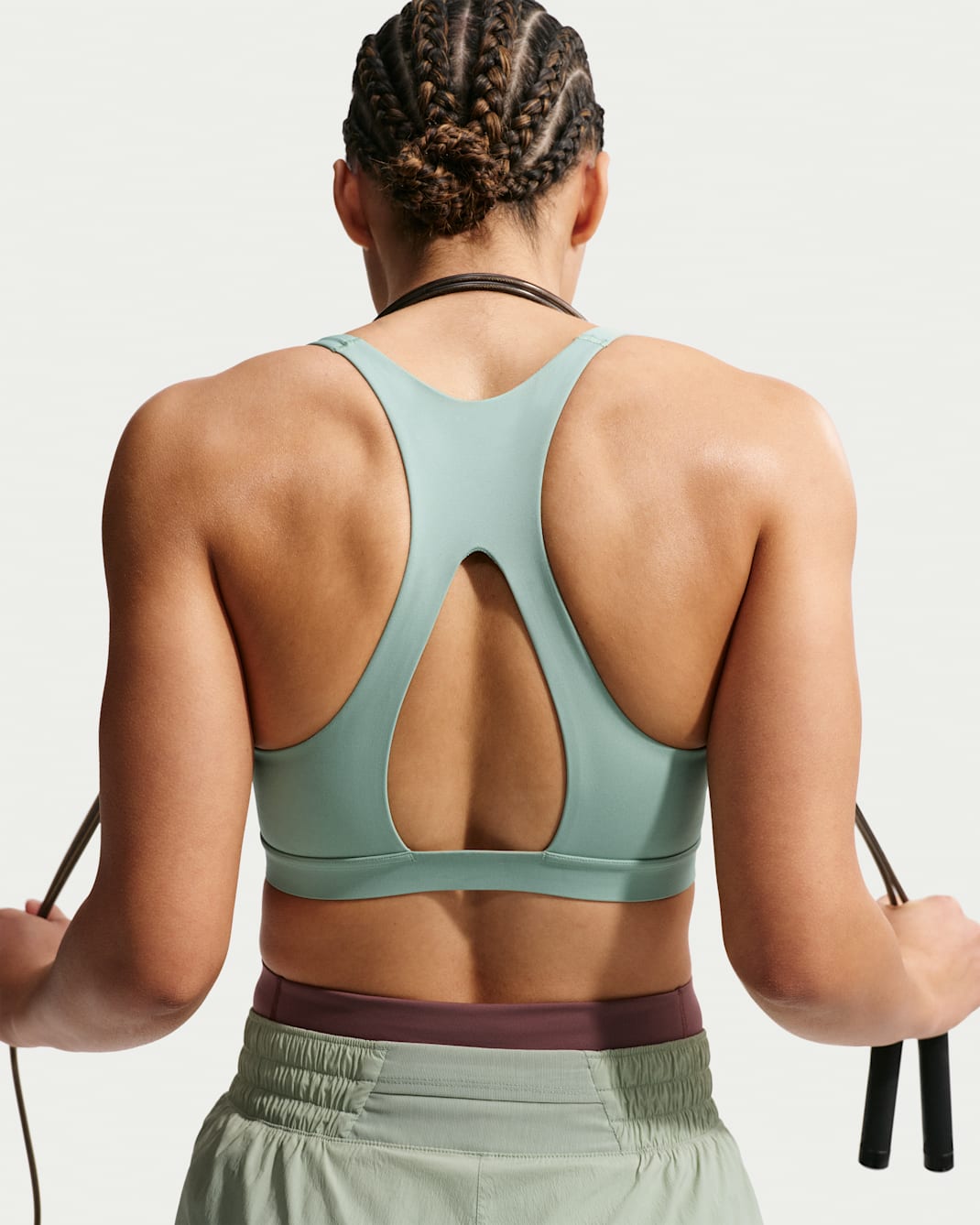 Nike Universa Women's Medium-Support Padded Sport Bra - Steam/Dutch Green/Dutch Green
