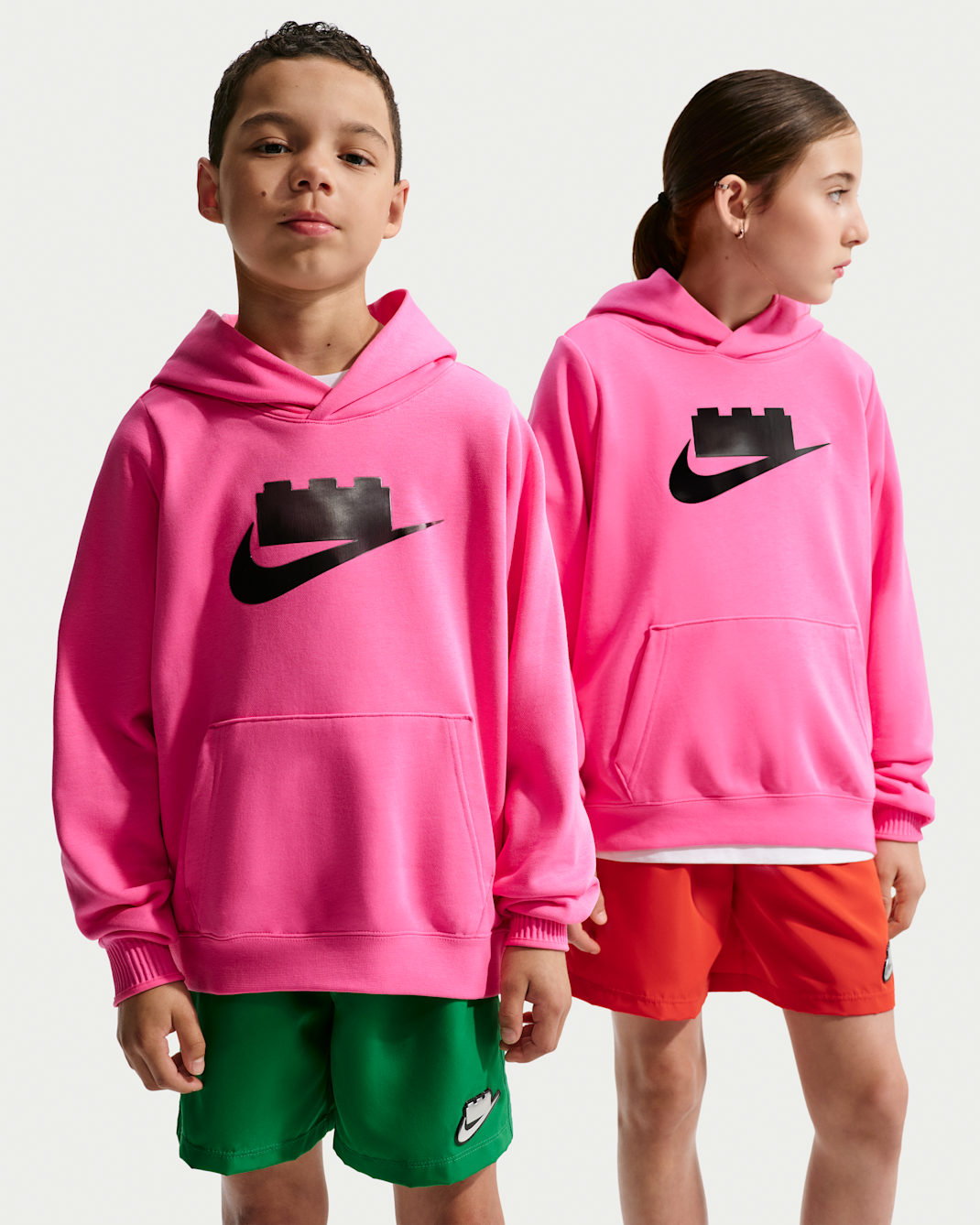 Huvtröja Nike x LEGO® Collection för ungdom - Pinksicle/Smoke Grey