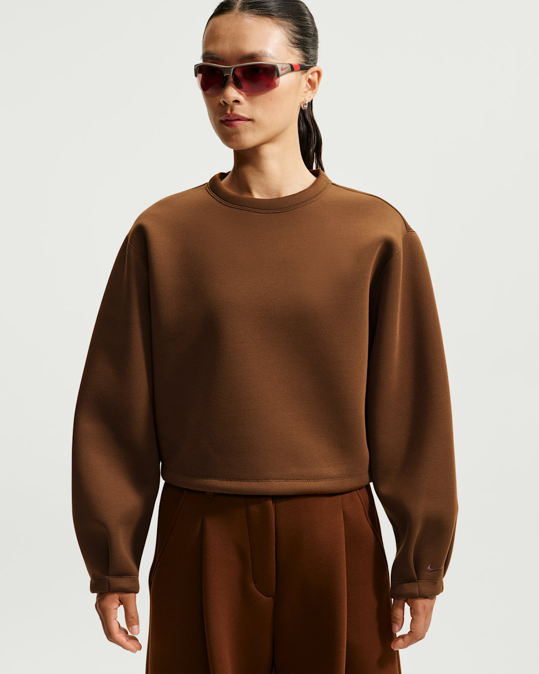 Nike Article Fleece Women's Oversized Long-Sleeve Top - Cacao Wow/Cacao Wow