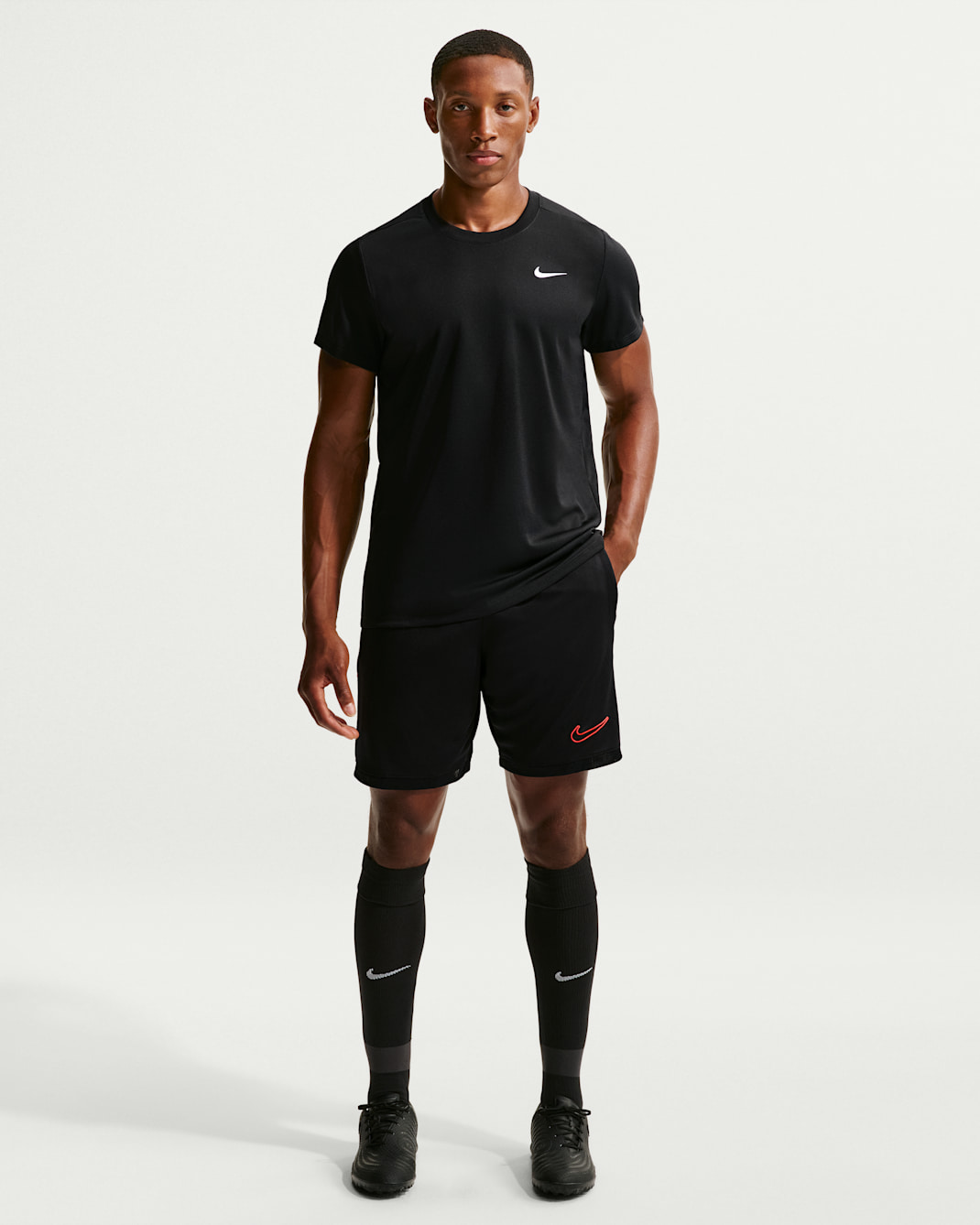 Nike Academy Men's Nike Dri-FIT Soccer Shorts - Black/White/Bright Crimson/Bright Crimson