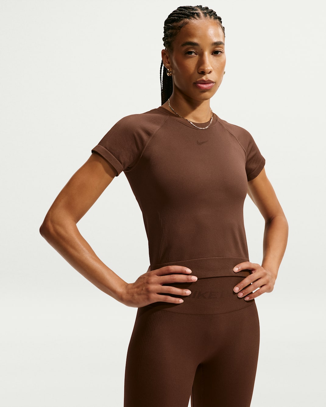 Nike Pro Seamless Women's Dri-FIT T-Shirt - Cacao Wow