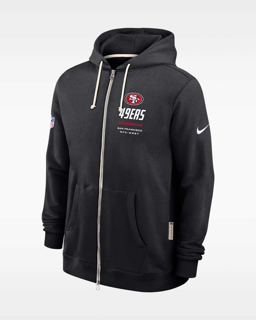 San Francisco 49ers Sideline Standard Issue Men's Nike Dri-FIT NFL Full-Zip Hoodie - Black