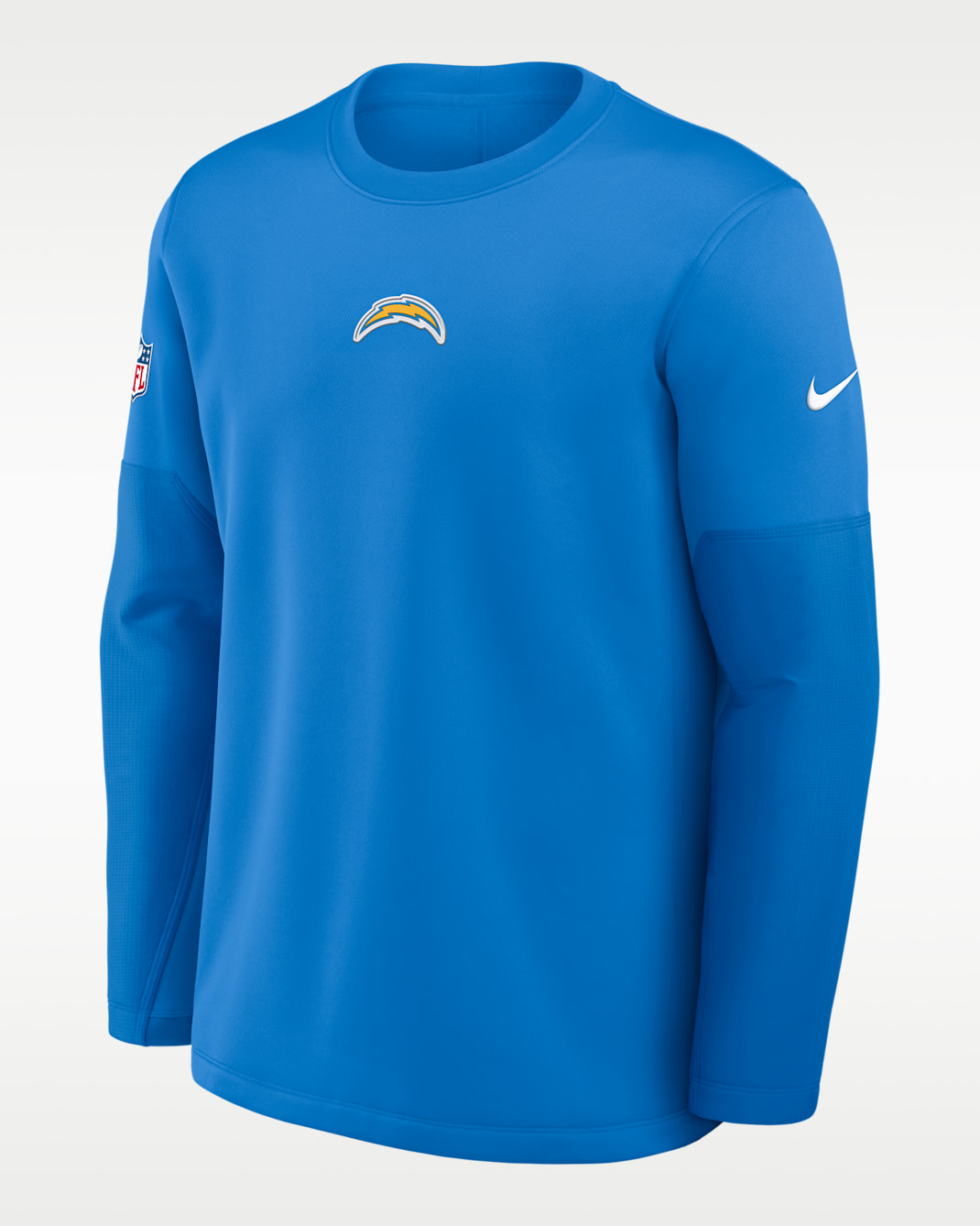 Los Angeles Chargers Scripted To Win Sideline Coach Men's Nike Therma-FIT NFL Long-Sleeve T-Shirt - Light Blue