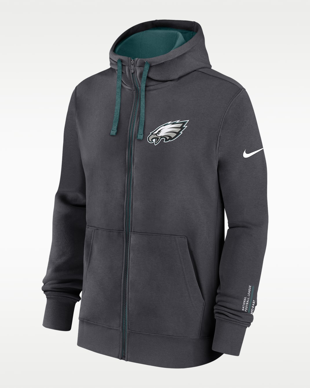 Philadelphia Eagles Playbook Page Club Men's Nike NFL Full-Zip Hoodie - Anthracite