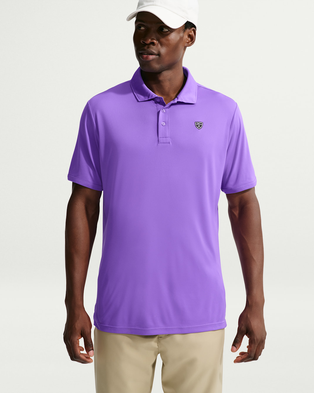 Nike Par Dri-FIT Golf-Poloshirt mit Logo auf der Brust (Herren) - Action Grape/Weiß