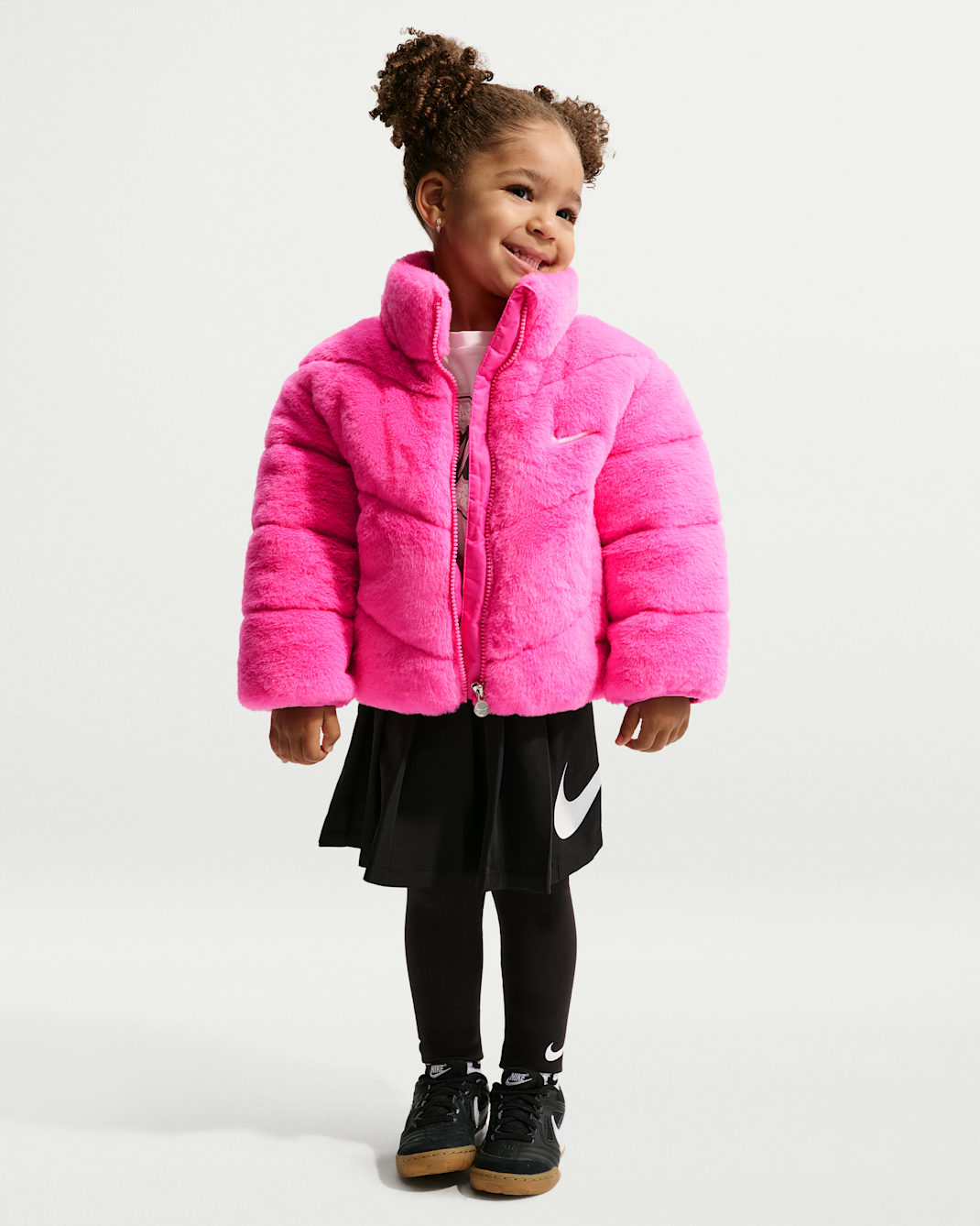 Nike Toddler Quilted Faux Fur Jacket