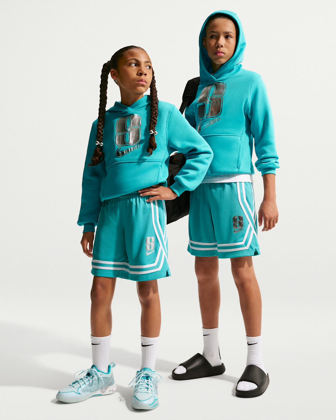 Sabrina Older Kids' Crossover Dri-FIT Basketball Shorts - Dusty Cactus/Dusty Cactus/White