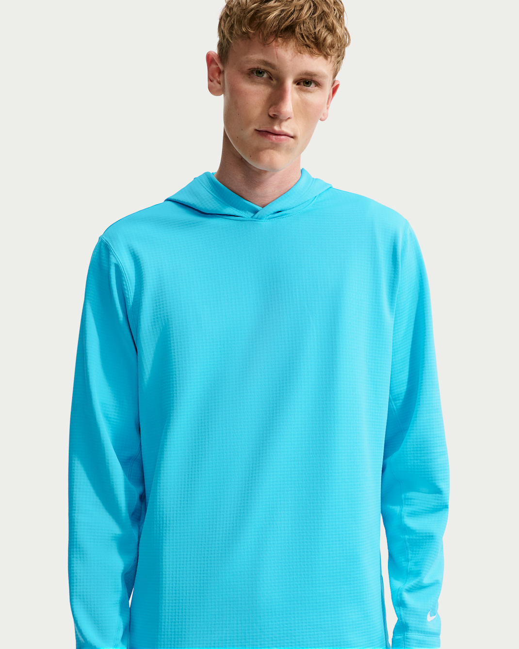 Sudadera de golf con gorro Nike Velocity Therma-FIT para hombre - Azul báltico/Blanco