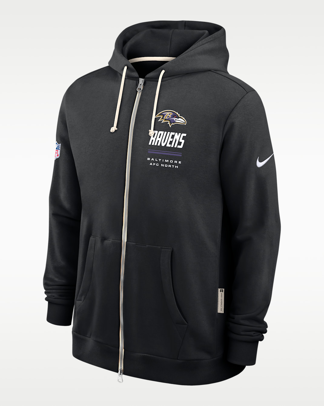 Baltimore Ravens Sideline Standard Issue Men's Nike Dri-FIT NFL Full-Zip Hoodie - Black