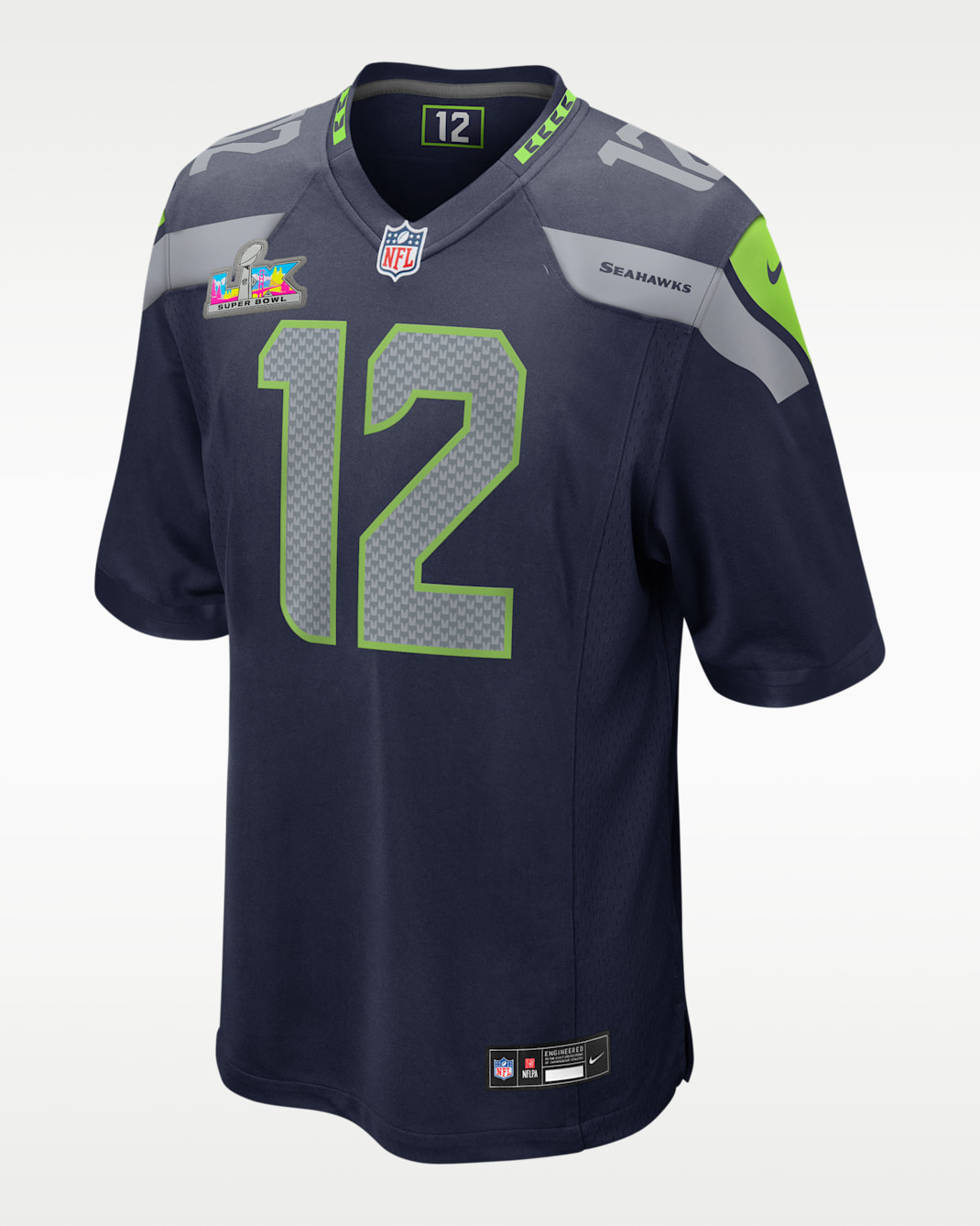 12s Seattle Seahawks Super Bowl LX Men's Nike NFL Game Jersey - Navy