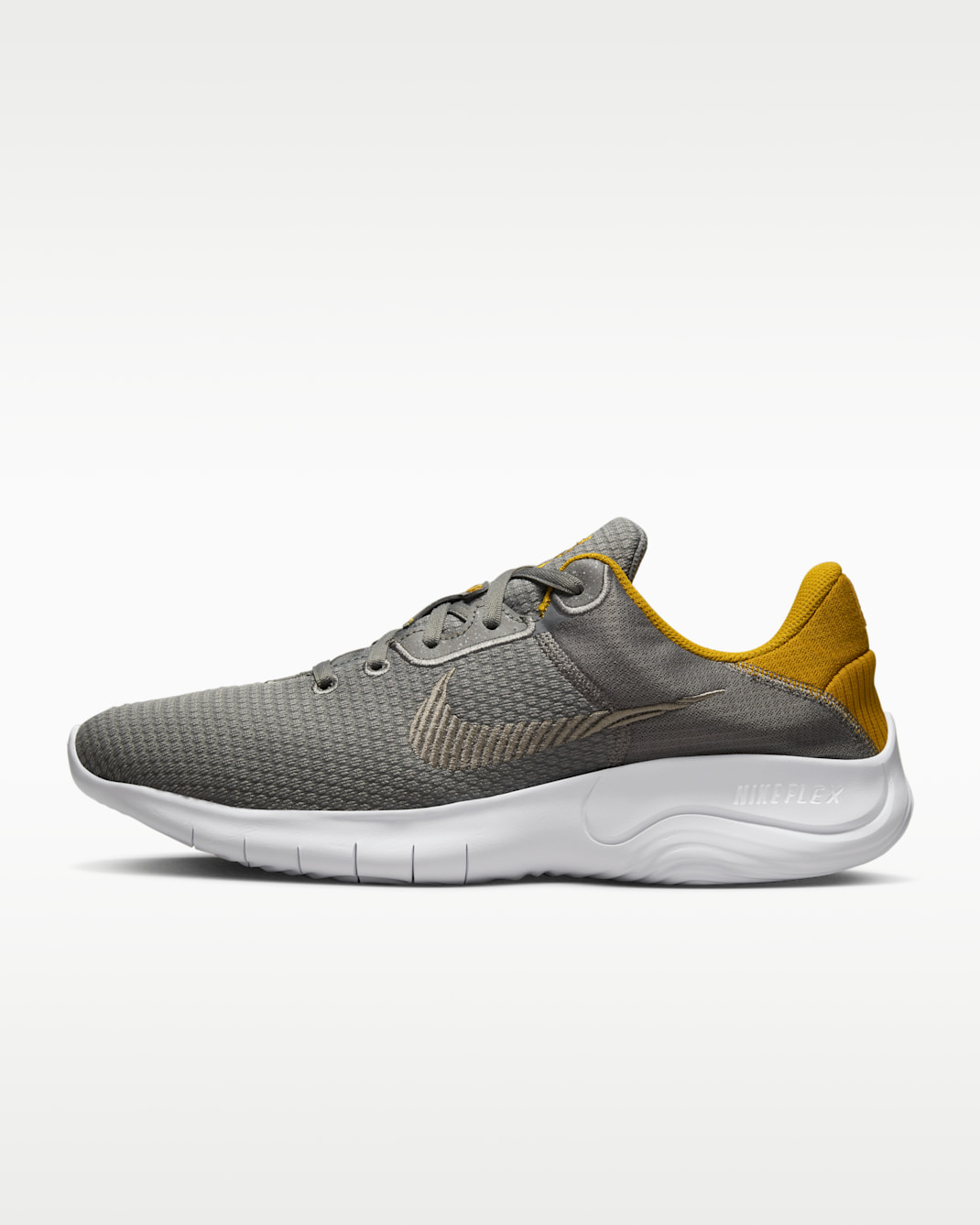 Nike Flex Experience Run 11 Men's Road Running Shoes - Flat Pewter/Gold Suede/White/Metallic Pewter
