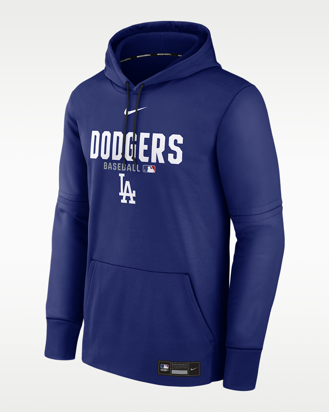 Sudadera con gorro sin cierre Nike Therma de la MLB para hombre Los Angeles Dodgers Authentic Collection - Azul royal intenso