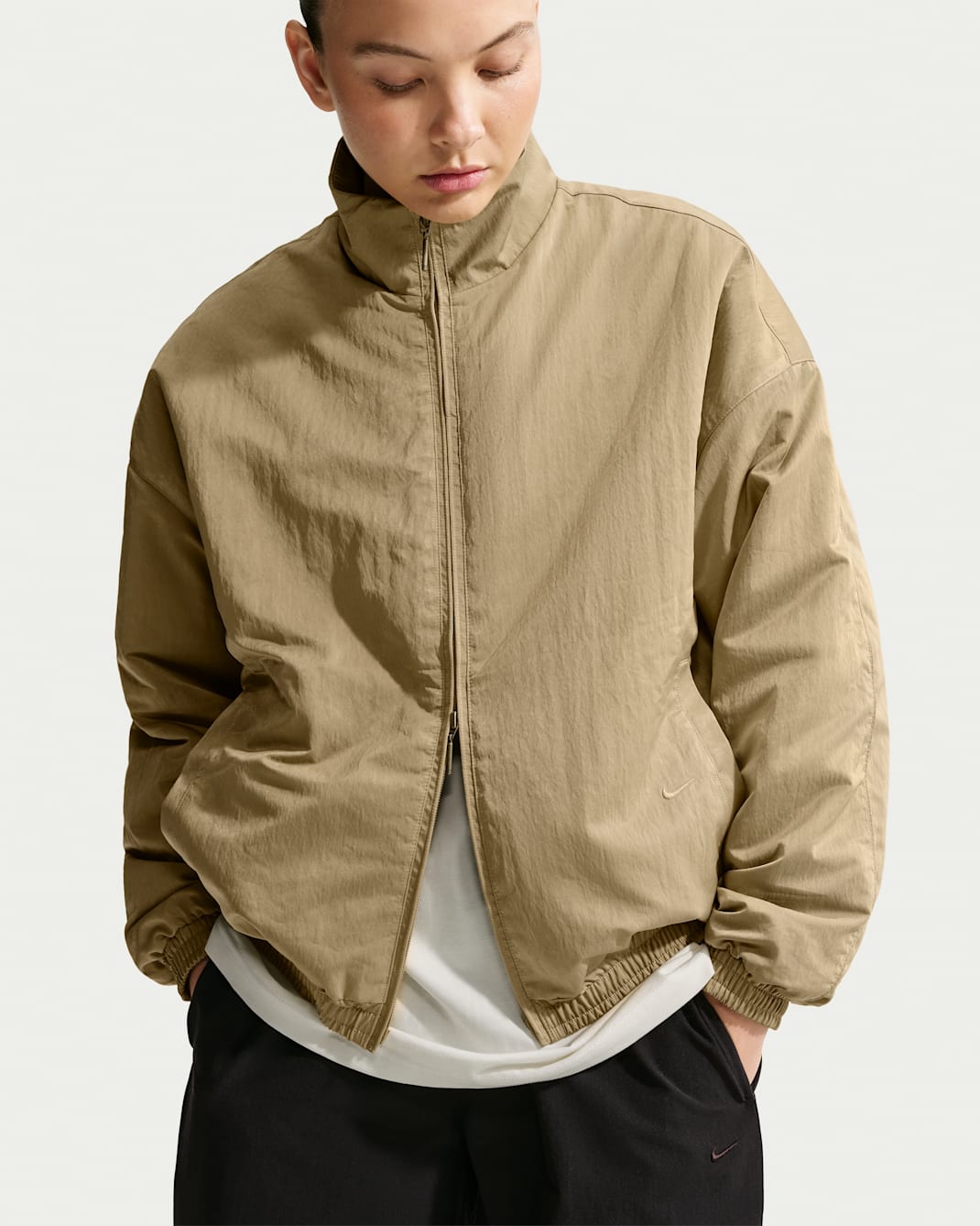 Caitlin Standard Issue Women’s Dri-FIT Game Woven Synthetic-Fill Basketball Jacket - Parachute Beige/Parachute Beige