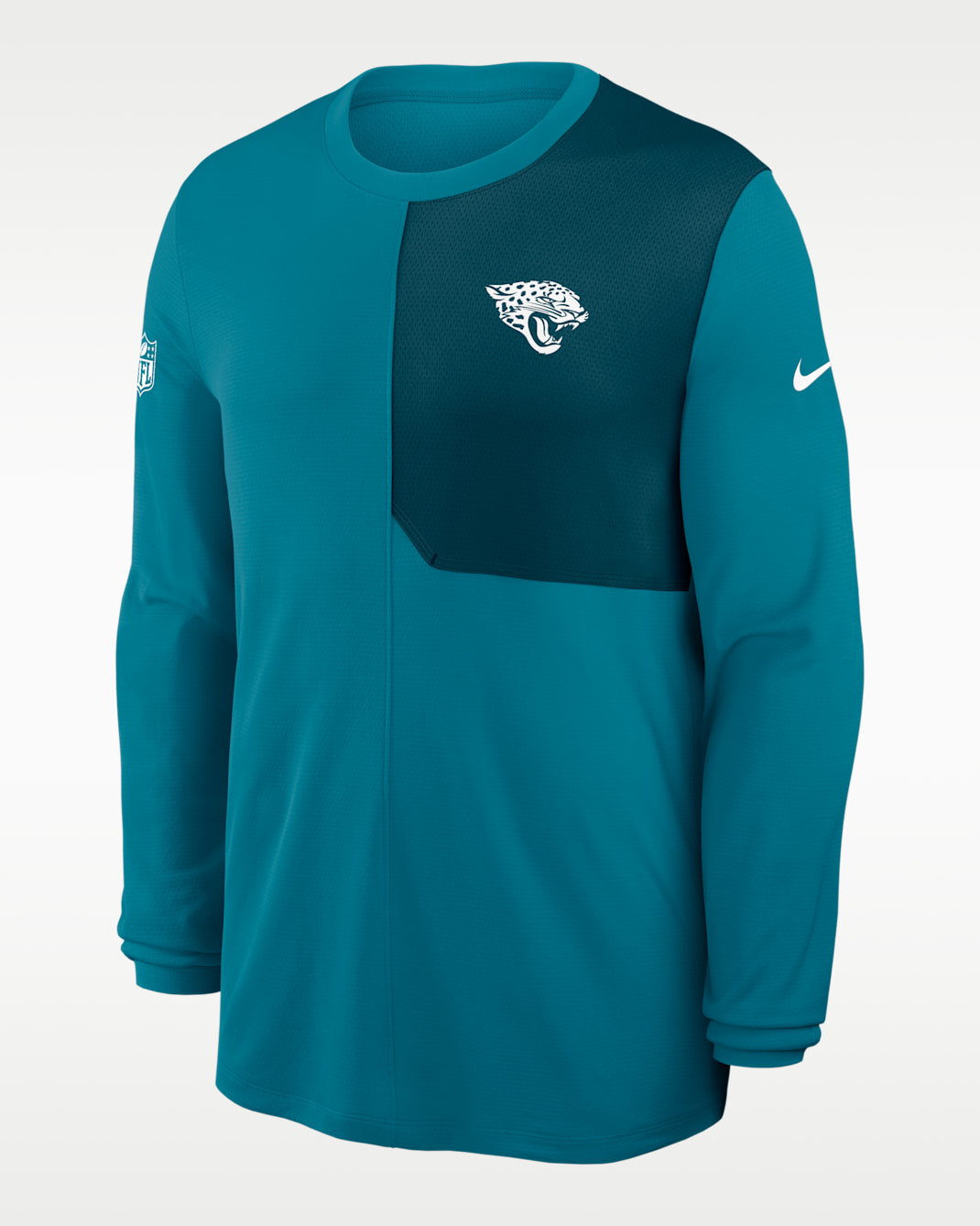 Playera de manga larga Nike Dri-FIT de la NFL para hombre Jacksonville Jaguars Sideline Coach - Azul