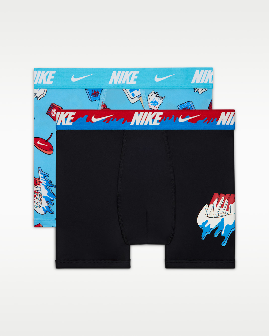 Nike Big Kids' Dri-FIT Printed Boxer Briefs (2-Pack) - Baltic Blue