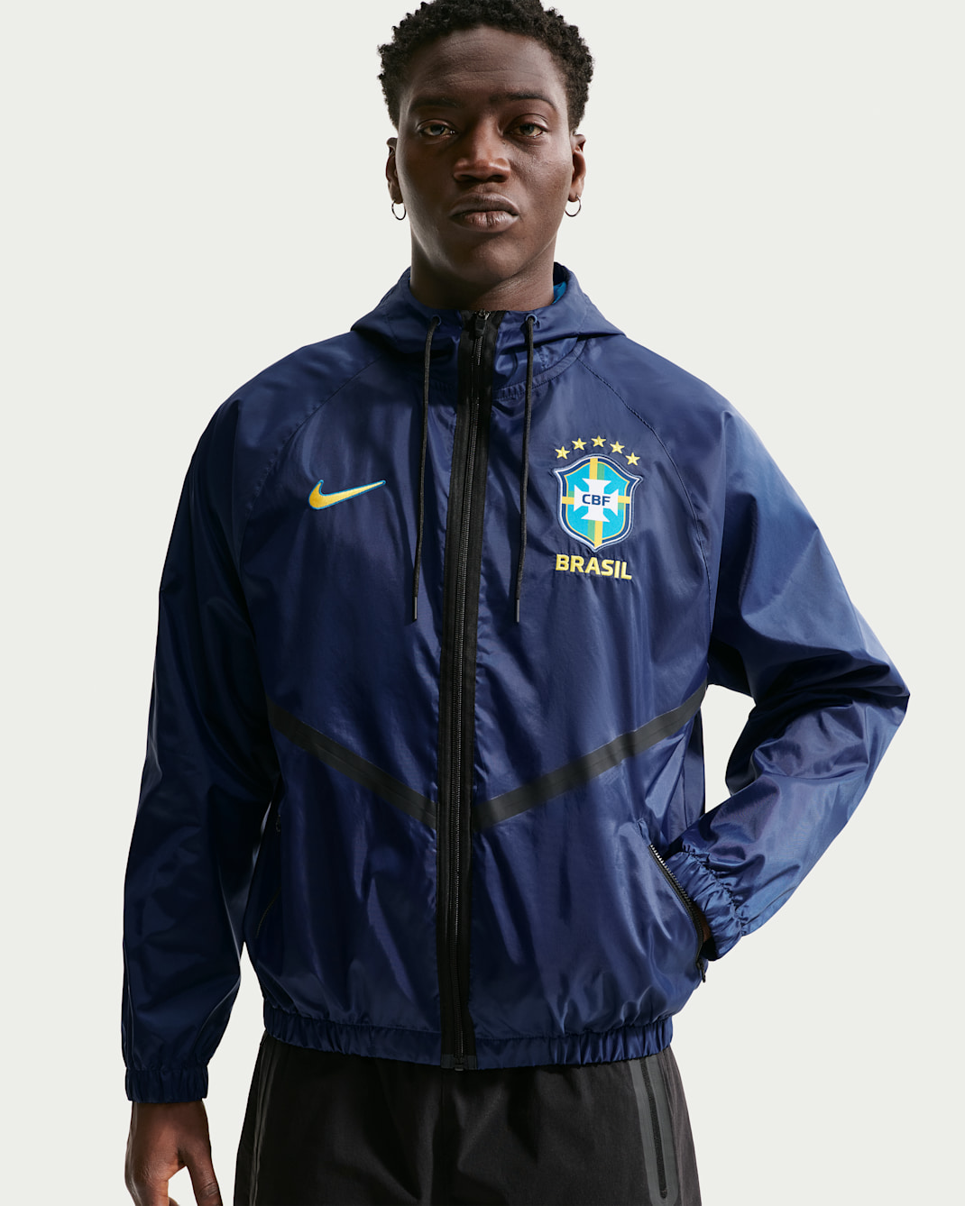 Brazil Men's Nike Dri-FIT Football Anthem Jacket - Coastal Blue/Midwest Gold