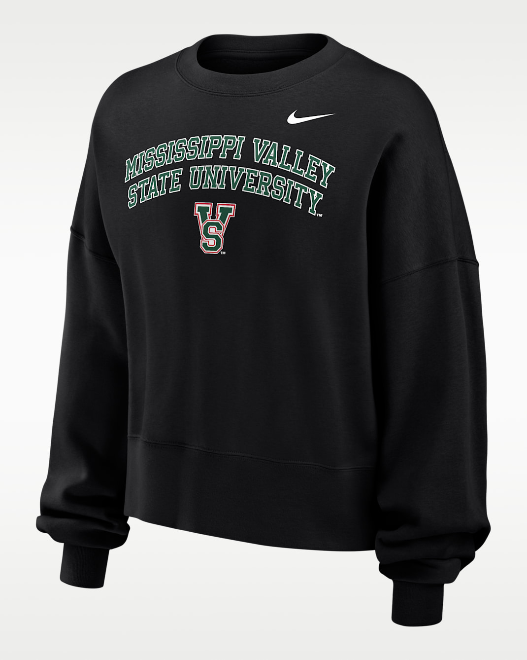 Nike College (Mississippi Valley State University) Women's Phoenix Fleece Crewneck Sweatshirt - Black