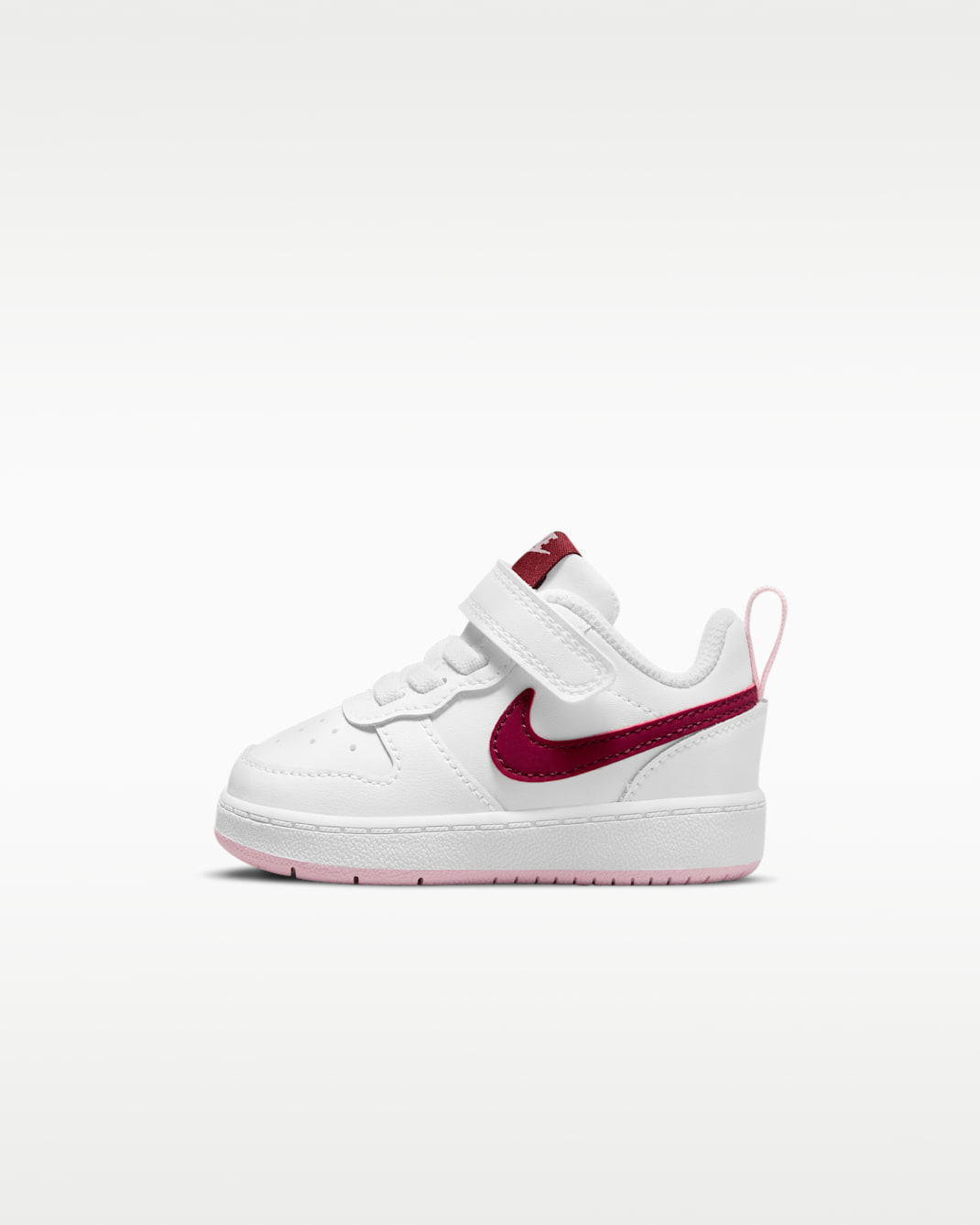 Nike Court Borough Low 2 Baby/Toddler Shoes - White/Dark Beetroot/Dark Beetroot