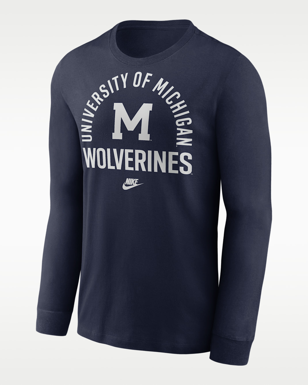 Michigan Legacy Arched Logo Men's Nike College Long-Sleeve T-Shirt - Navy